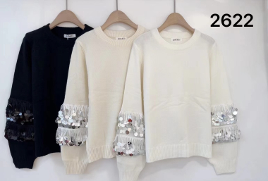 Wholesaler Jolio & Co - Sequin sleeve sweater