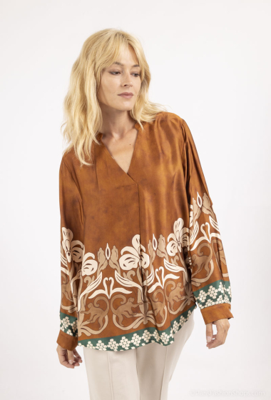 Wholesaler JOYNA - FLUID BLOUSE WITH PRINT