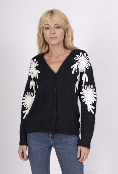 Grossiste JOYNA - PULL BRODERIE FLEUR