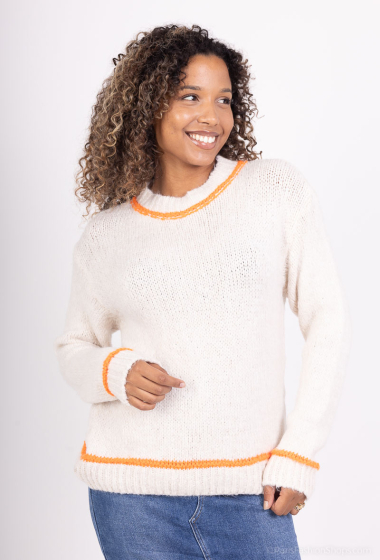 Grossiste JOYNA - PULL COL ROND MOHAIR