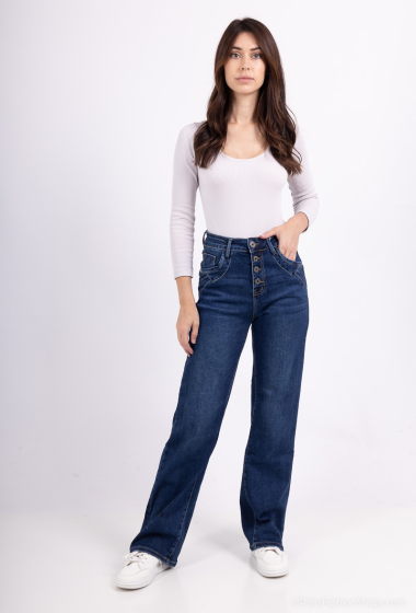 Wholesaler Karostar - BOYFRIEND JEANS HIGH WAIST STRAIGHT PAD