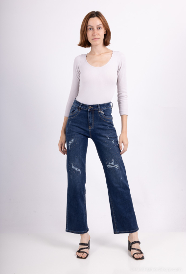 Wholesaler Karostar - high waist straight leg boyfriend jeans