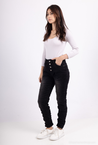 Wholesaler Karostar - High Waisted Boyfriend JEANS