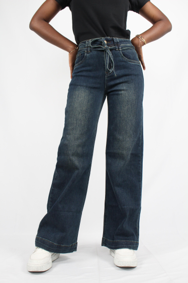 Wholesaler KATE DENIM - Wide Leg Full Length Pants with Drawstring