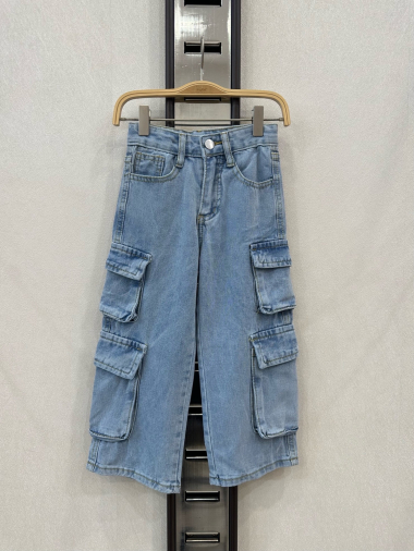 Großhändler KIDS STAR - Denim-Cargohose für Kinder mit mehreren Taschen