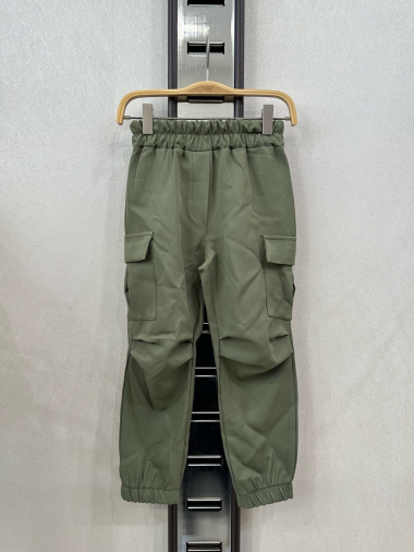 Mayorista KIDS STAR - Pantalón cargo infantil con bolsillos laterales y cintura elástica