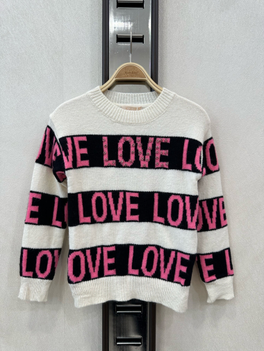 Grossiste KIDS STAR - Pull enfant avec inscription "LOVE" – Design moderne et tendance