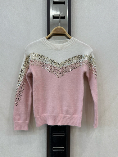 Grossiste KIDS STAR - Pull enfant avec sequins scintillants – Style chic et festif