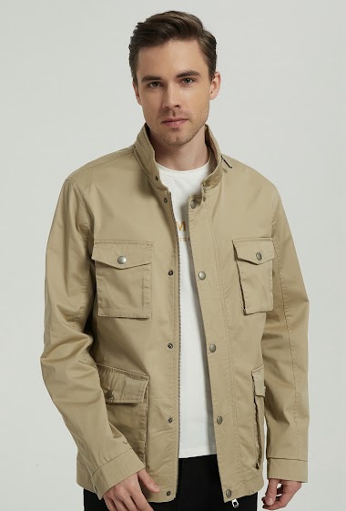 Wholesaler KYMAXX - Water-repellent safari-style jacket with high collar and zipped hood