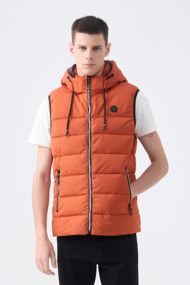 Wholesaler KYMAXX - KYMAXX plain sleeveless hooded down jacket