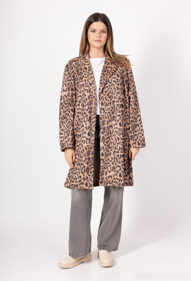 Wholesaler L.Steven - Leopard print Swedish suede coat