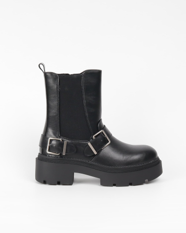 Wholesaler La Bottine souriante - Biker style ankle boots with chunky sole buckles