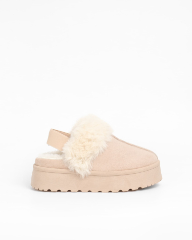 Wholesaler La Bottine souriante - Thick sole fur-lined slippers with elastic