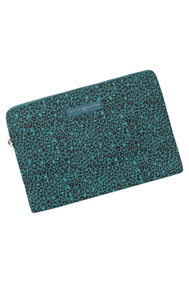 Wholesaler La p'tite cachottière - Ipad macbook 13" leopard print pouch