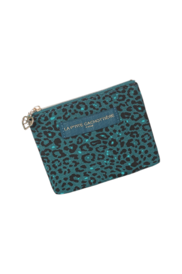 Wholesaler La p'tite cachottière - Leopard coin purse - fawn