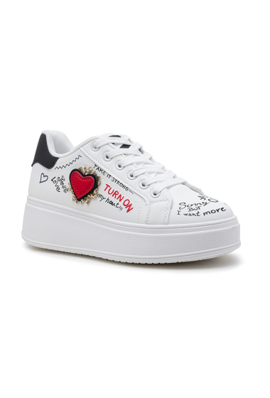 Wholesaler Lady Glory - Platform sneakers with heart print