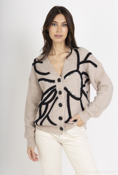 Grossiste LAJOLY - Cardigan à Motifs Abstraits