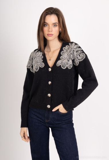 Wholesaler LAJOLY - Embroidered Floral Pattern Sweater