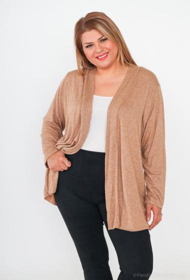 Grossiste LAURA PARIS (MKL) - Gilet ouvert effet drapé en maille douce extensible