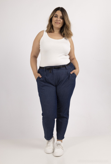 Mayorista LAURA PARIS (MKL) - Pantalón denim paperbag/zanahoria