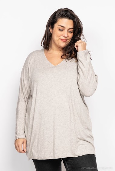 Wholesaler LAURA PARIS (MKL) - Soft V-neck sweater/tunic