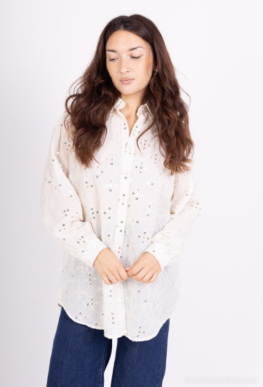 Wholesaler Les Bonnes Copines - Sequin embroidered shirt