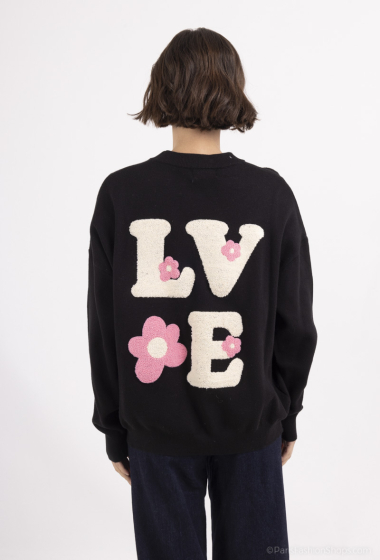 Grossiste Les Bonnes Copines - Pull LOVE dans le dos