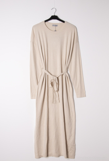 Wholesaler Les Bonnes Copines - Round neck sweater dress with belt