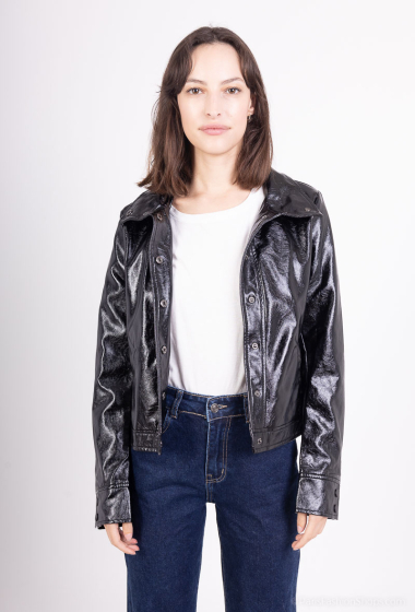 Wholesaler Les Bonnes Copines - Faux leather perfecto jacket