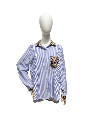 Wholesaler L'ESSENTIEL - Striped Shirt With Leopard Print