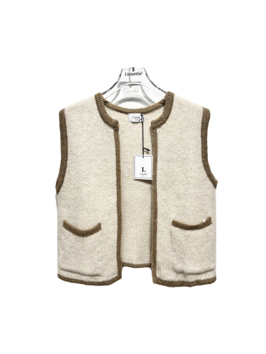 Wholesaler L'ESSENTIEL - Open Knit Vest With Contrasting Edges