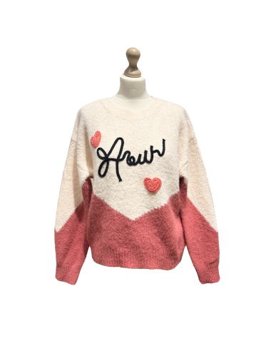 Grossiste L'ESSENTIEL - Pull Amour À Manches Longues Bi Couleurs Avec Motif Coeur