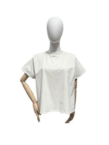 Wholesaler L'ESSENTIEL - Sequined Short-Sleeved T-Shirt With Small Shoulder Pads