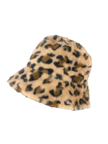 Wholesaler Lidy's - Leopard Print Soft Faux Fur Bob Hat