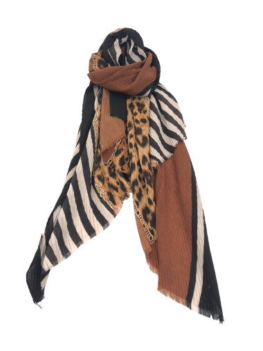 Wholesaler Lidy's - Soft scarf printed with leopard patterns