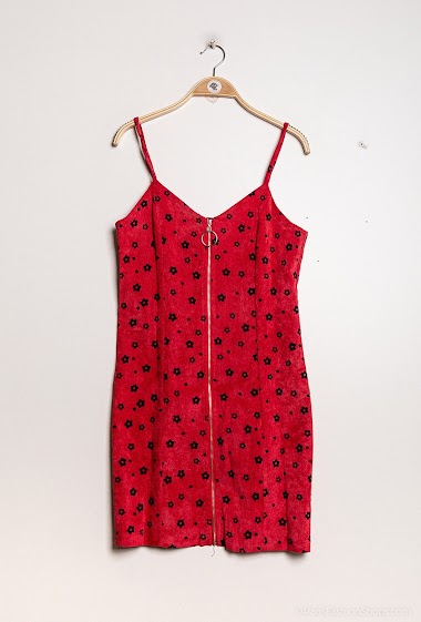 Wholesaler Lily White - Dress with velvet flowers