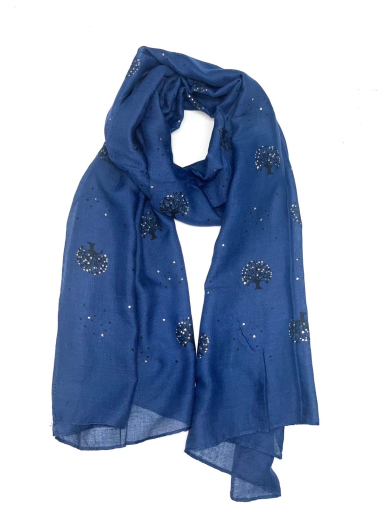 Wholesaler LINETA - B-37 Scarf with tree of life gilding