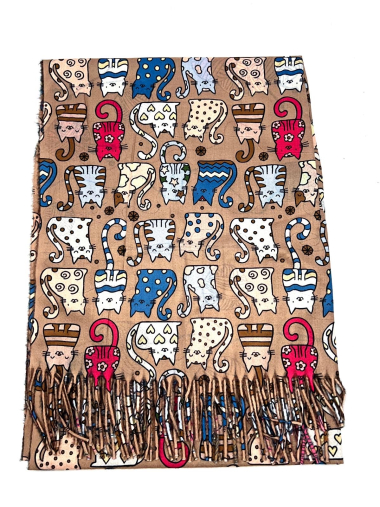 Wholesaler LINETA - Cat pattern scarves