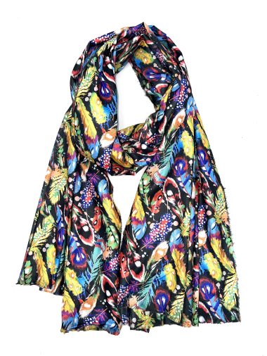 Wholesaler LINETA - Semi-thick feather pattern scarves