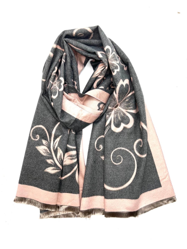 Wholesaler LINETA - Winter flower pattern scarf