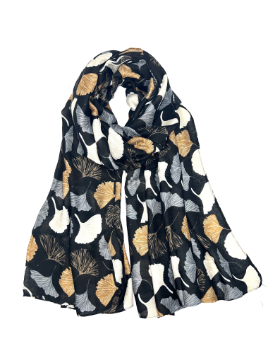 Wholesaler LINETA - HH-218 Scarf with floral pattern with gilding