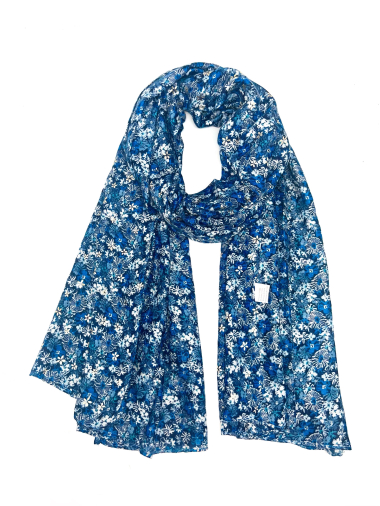 Wholesaler LINETA - HH-218 Scarf with floral pattern with gilding