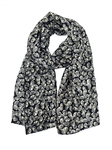 Wholesaler LINETA - HH-224 Gingko print scarf with gilding