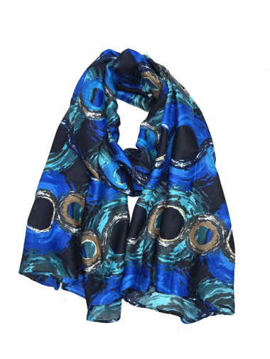 Wholesaler LINETA - HH-218 Scarf with floral pattern with gilding