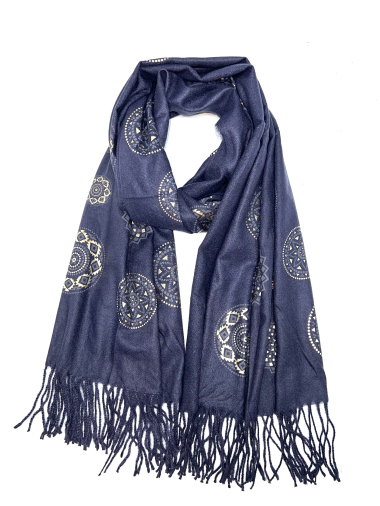 Wholesaler LINETA - HH-252 Scarf with round pattern gilding