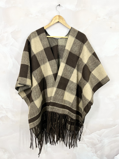 Wholesaler LINETA - open check poncho