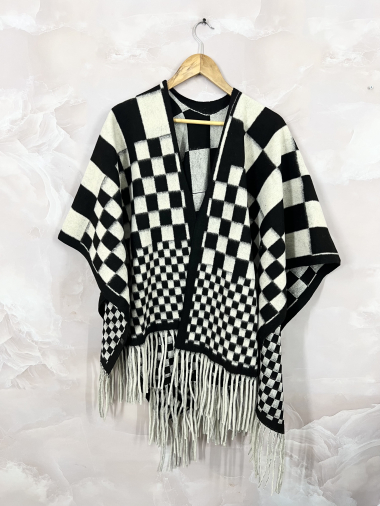 Wholesaler LINETA - open check poncho