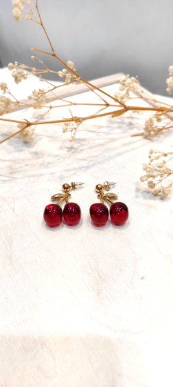 Wholesaler Lolo & Yaya - Stainless steel cherry earrings