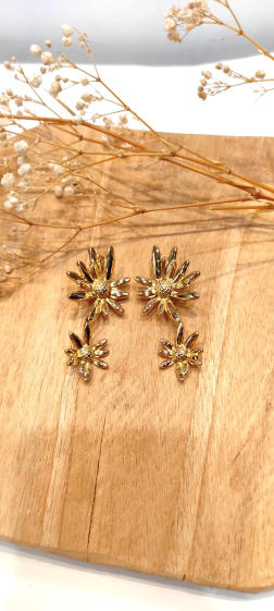 Wholesaler Lolo & Yaya - Eliane flower earrings in stainless steel