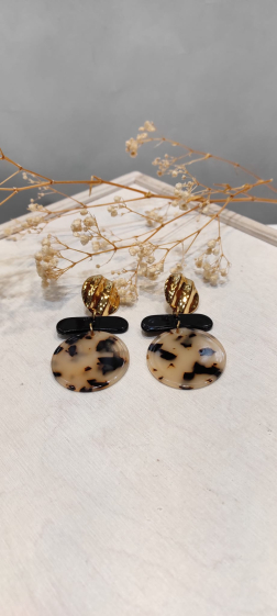 Wholesaler Lolo & Yaya - Capucina Leopard Earrings in Stainless Steel